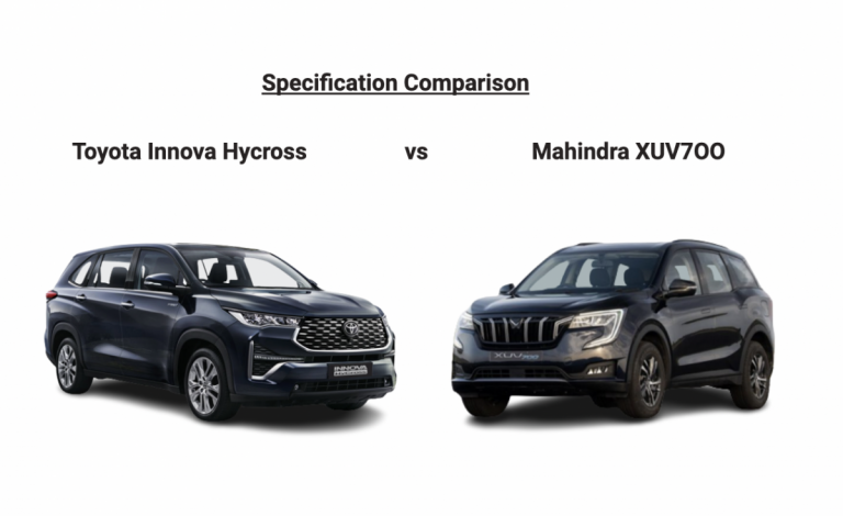 Toyota Innova HyCross Vs Mahindra XUV700 Price Specification