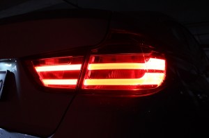 Tail lamps, night view