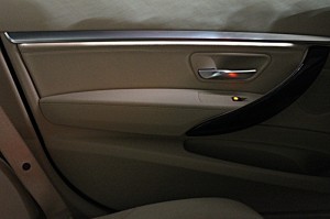 Ambient lighting below the silver accent on the doors