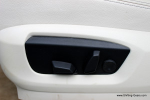 A look at the passenger seat electric controls