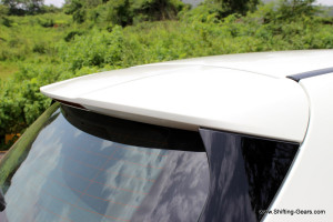 Part of the roofline also poses as a spoiler. It has a built-in radio antenna.