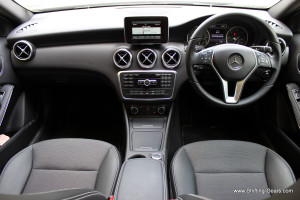 Dashboard remains identical to the regular A Class. It continues with the all-black interior colour scheme.