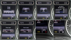 MID in the instrument cluster displays: DTE, real time fuel efficiency, trip meter, odometer, digital speed, ECO mode display, travel time from start, selected gear and the selected driving mode.