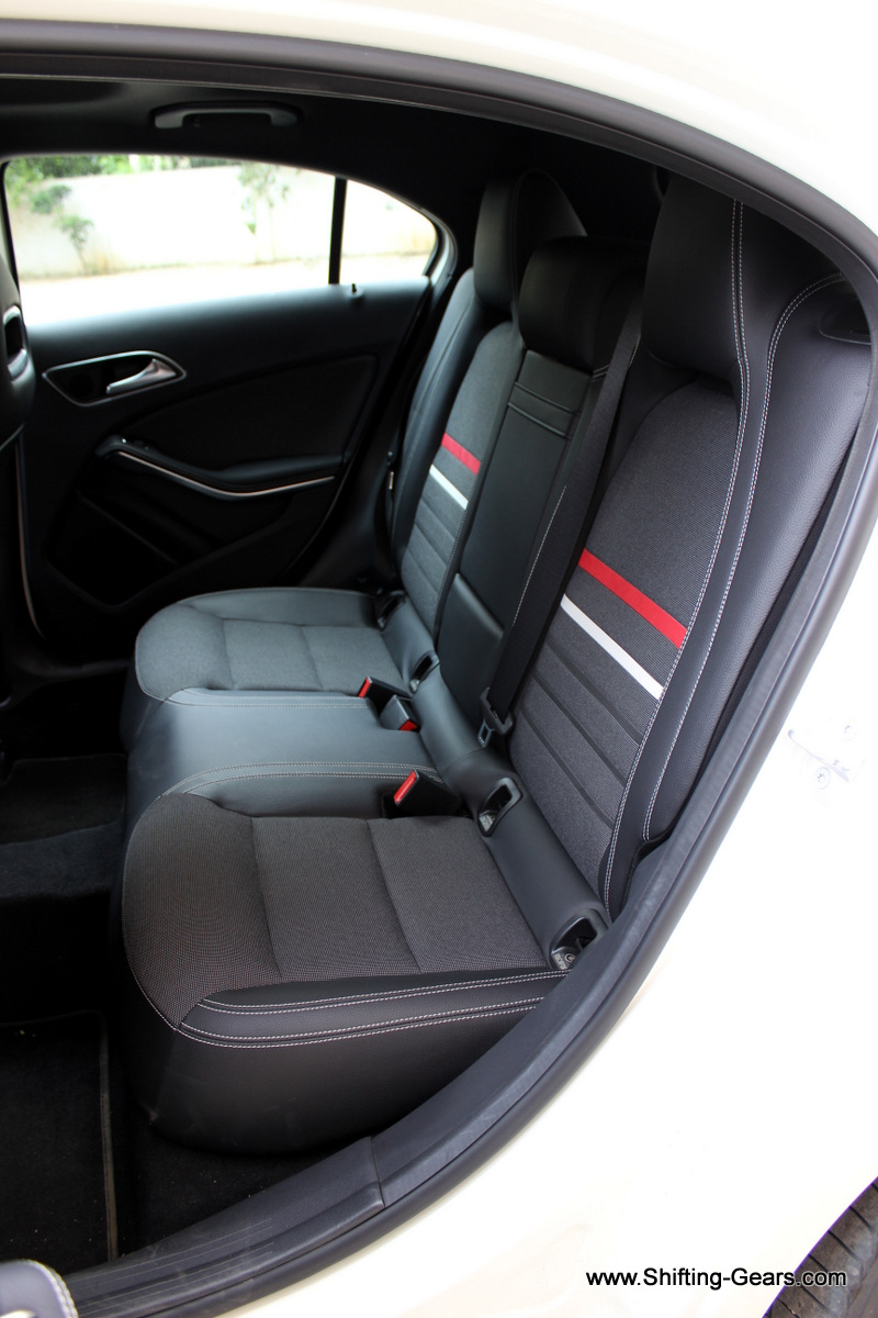 Rear seats on either side have similar design to the front seat. Legroom and headroom are in minimum quantity here.