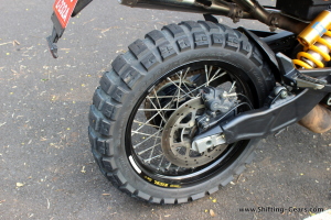 Knobby tyres work perfect on bad roads, but lack feedback on highways