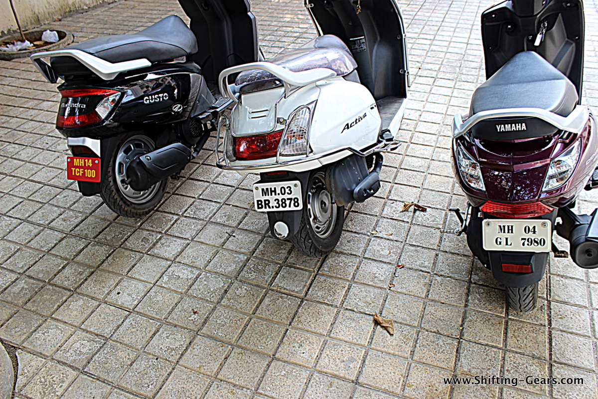 Rear end of the Alpha is too cheesy, while the Activa and Gusto play it safe