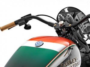 Indian flag themed Harley - Softail Crossbones