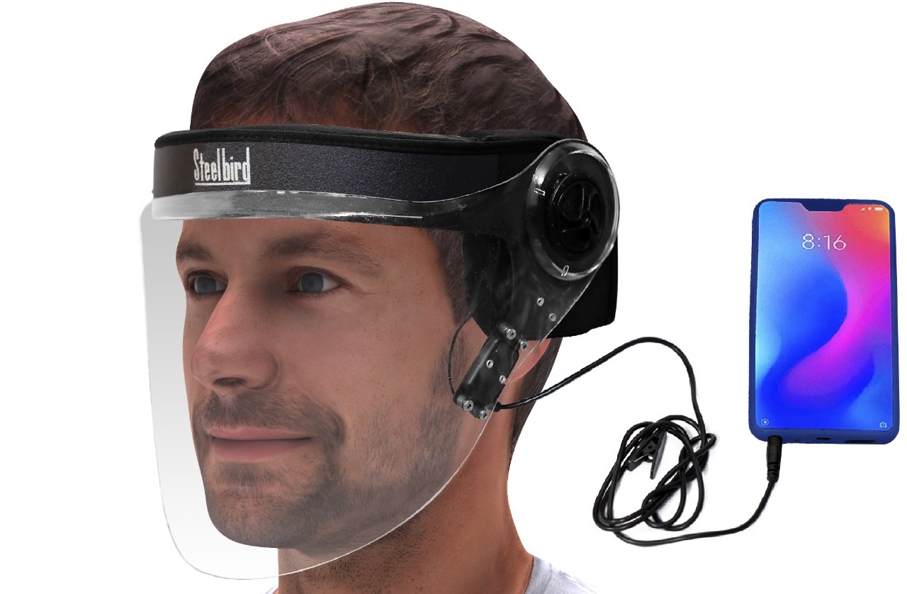 Steelbird Face Shield with Mobile Handsfree function 