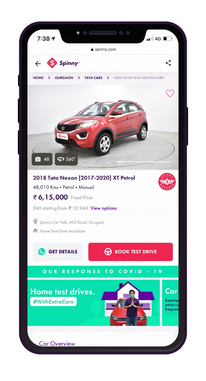 Spinny Launches Spinny360, 360-degree Preview Of The Car You Want To ...