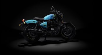 Royal Enfield working on a Classic 650 Bobber motorcycle